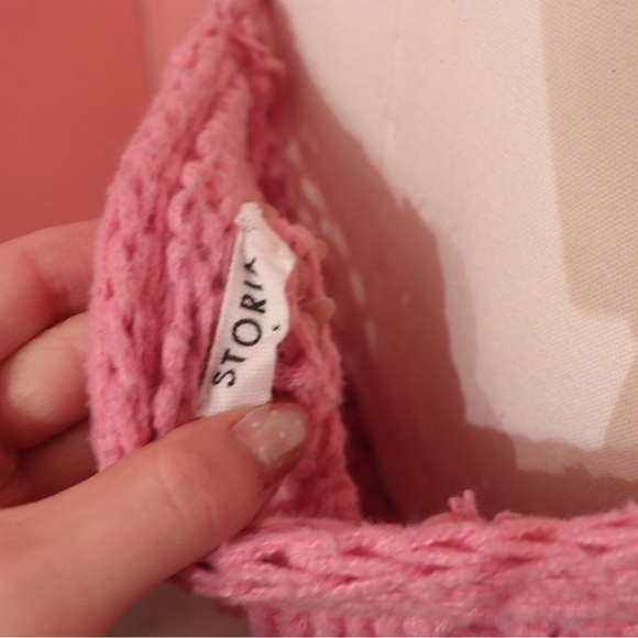 🌸 Storia Pink Crochet Knit Tie-Front Cardigan – Size Medium 🌸 - Picture 6 of 6